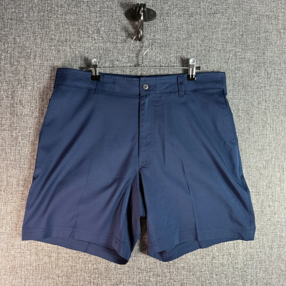 Mens PGA Tour Golf Shorts 36 Navy Blue‎ Performance Stretch Flat Front